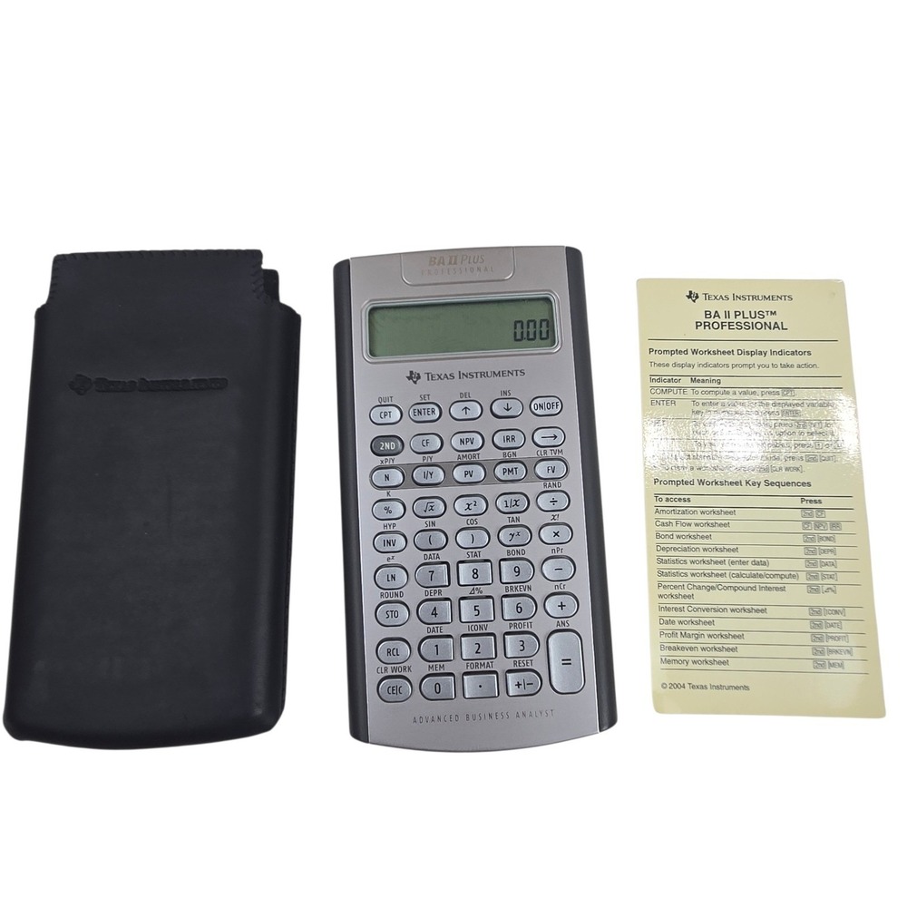 Texas Instruments BA II Plus Professional Financial Calculator with Case & Card